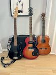 Gitarrer, bas, förstärkare