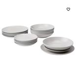 Set porslin servis 18 delar, matt yta ljusgrå från ikea