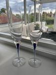 2 champagneglas Intermezzo blue (Orrefors)