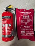 Brandsläckare och brandfilt – oanvända. Båt/Bil/hem