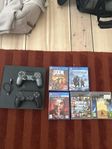 PS4 slim 500gb + 2 handkontroller + några schyssta spel