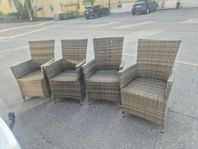 4 stolar utemöbler i konst rotting