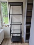 IKEA VITTSJÖ, hylla, svartbryn/glas,