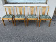 MATSTOLAR-STOLAR 4 st retro med klädd dyna från 1950-talet