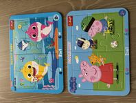 2st Trefl baby pussel 2+ Greta Gris och Baby Shark