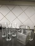 Retro Glasu med 4 höga glas 
