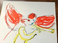 Marc CHAGALL Original litografi "Agne", 1965