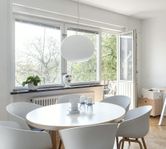 Artek bord 91 - runt bord 125 cm diameter vit/björk