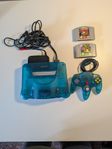Nintendo 64 - blå transparent 