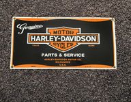 STOR Emaljskylt Harley davidson