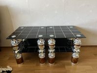 Sidobord i glas & metall