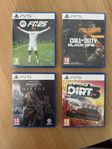 PS5 spel, FC 25, Black ops 6, assassins creed, dirt 5