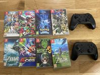 Nintendo switch spel och kontroller 