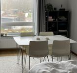 Vitt bord med 8st stolar 