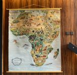 Skolplansch karta Afrika. 150 x 125 cm