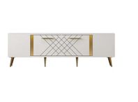 Detas Tv-bänk 150x35 cm Vit/Guld
