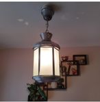 TAKLAMPA IKEA vintage i glas och metall.