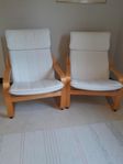 2 fåtöljer Poäng från IKEA + 1 pall