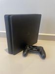 PS4 Slim 1TB i fint skick  | 1 kontroll + kablar