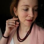 Äkta Baltiskt Bärnsten Halsband Cherry Dubbel 105cm ca 8mm
