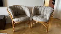 2 fina Rottingfåtöljer 