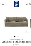 2 sits Petito Soffa, Tristan Beige från Posh Living.