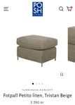 Fotpall / Sittpuff Petito  i Tristan Beige från Posh Living
