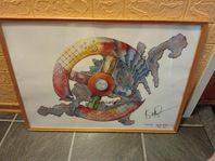 Litografi Kjell Engman Chacra