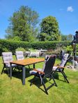 Utemöbler/Trädgårdsmöbler i teak COLIBRI + HAMPTON dynor