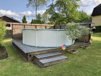 20m3 rund pool med alu ram och duk på insidan