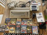 Commodore 64 med 13 st bra spel, mm