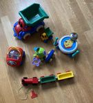 Briotåg trä, Fisher Price bil mm