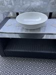 bord med glasskiva B 50x L 87 H 36 cm