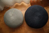 IKEA SANDARED sittpuff - grå 56 cm och mörkblå 71 cm