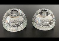 Eneryda Glasbruk - 2st ljusstakar med dekorativa luftbubblor