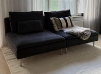 IKEA SÖDERHAMN soffa – 2 sektioner, mörkgrå klädsel