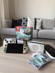 Nintendo Switch Oled TOTK edition inkl. spel och tillbehör