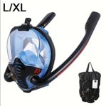 Snorkelmask L/XL, Panoramavy, Dubbel Andningstub & Anti-Im
