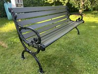 Trädgårdsbänk , parkbänk , gjutjärnssoffa 