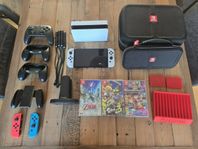nintendo Switch oled + massa tillbehör 