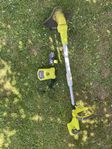 Ryobi grästrimmer med batteri och laddare 