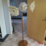 Äldre GOLVLAMPA / Kurtanlampa / 3-arm, Böjbar, Mässing, T