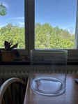 Stor rund glasvas till blommor