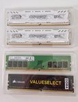 4st 8GB DDR4 - Corsair, Crucial, Samsung