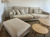 Sweef Valen XL + fotpall – beige, köpt jan 2024, som ny