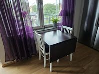 Litet köksbord med 2 stolar.
