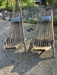 2 fällbara utestolar
