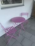helt nytt caféset utemöbler rosa