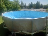 Pool 427 x 107cm m/pump, stege, etc.