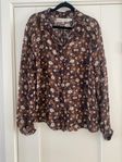 Ny brun och beige blommig genomskinlig blus 42 Inwear